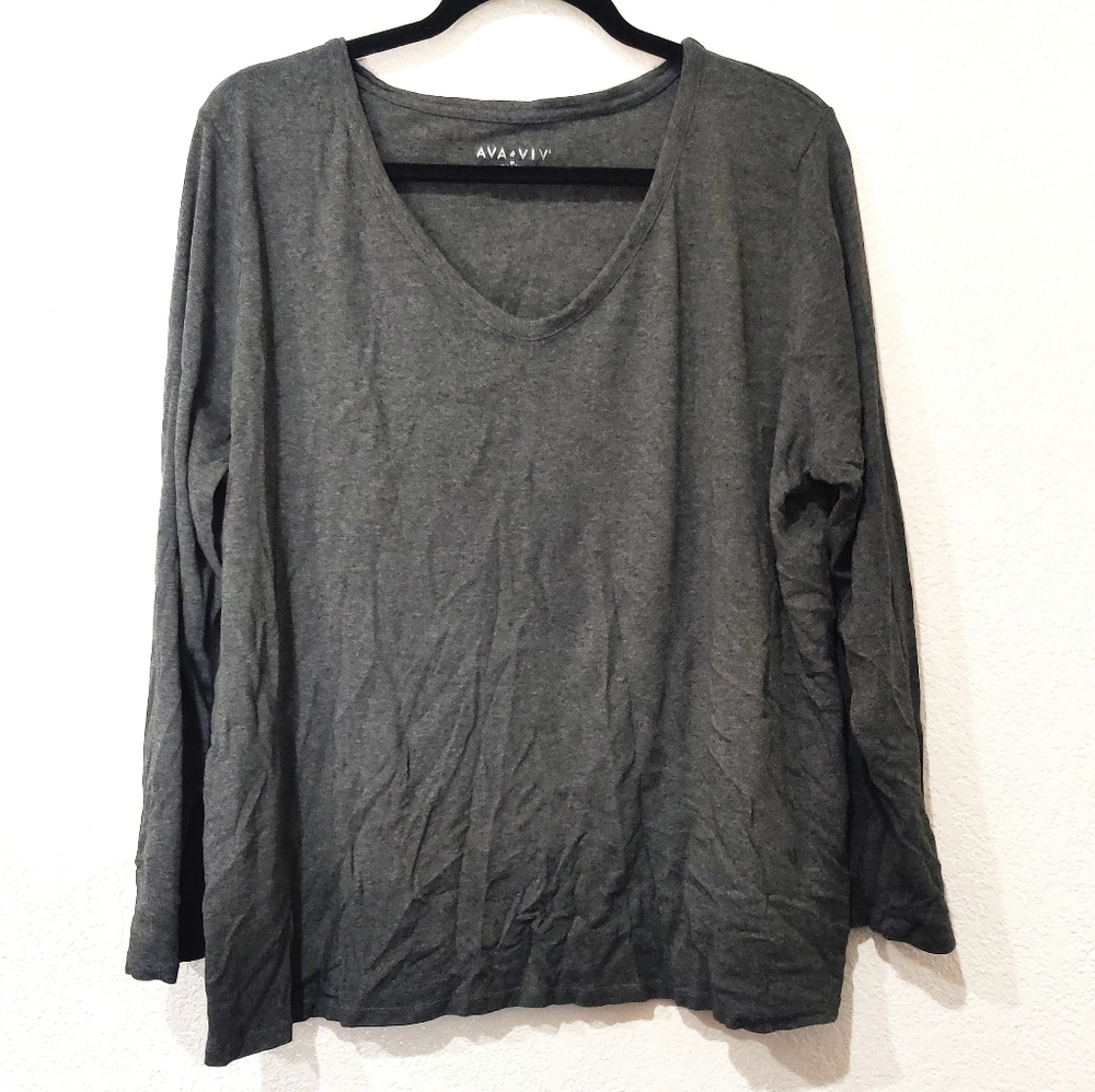 🥀3/$20 Ava & Viv 2X grey long sleeve